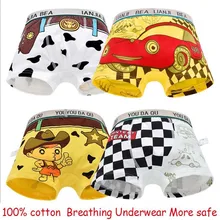 4 шт./партия, нижнее белье для мальчиков с героями мультфильмов мягкие дышащие детские короткие трусики для малышей Kawaii трусы для мальчиков