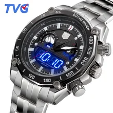 relogio masculino TVG Watches Men Dual Display Led Digital Analog Quartz Watches Men Sports Military Watches 30M Waterproof