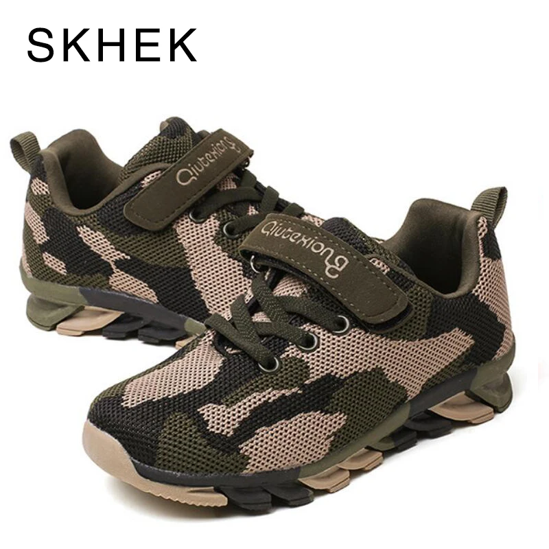 SKHEK الفتيات أحذية رياضية للأطفال أحذية رياضية أحذية الأطفال شبكة رياضة الجري مدرب المدرسة الطالب الأولاد أحذية الوردي الجيش الأخضر