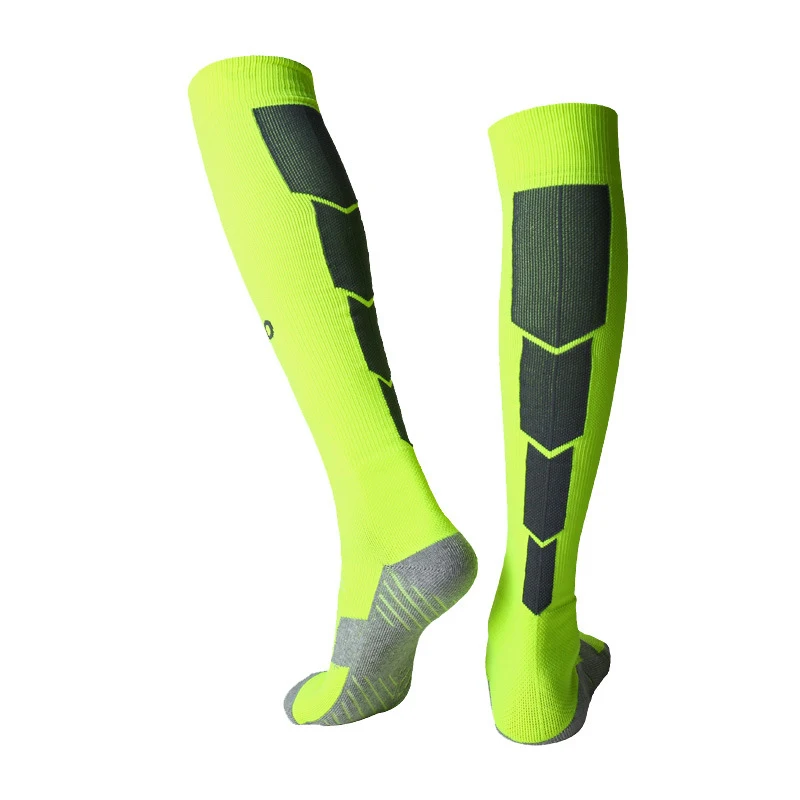 Coolmax, профессиональные футбольные носки, высокое качество, чёсаный хлопок, чулки, полотенце, противоскользящая Спортивная велосипедная обувь AC0162 - Цвет: Shallow Green