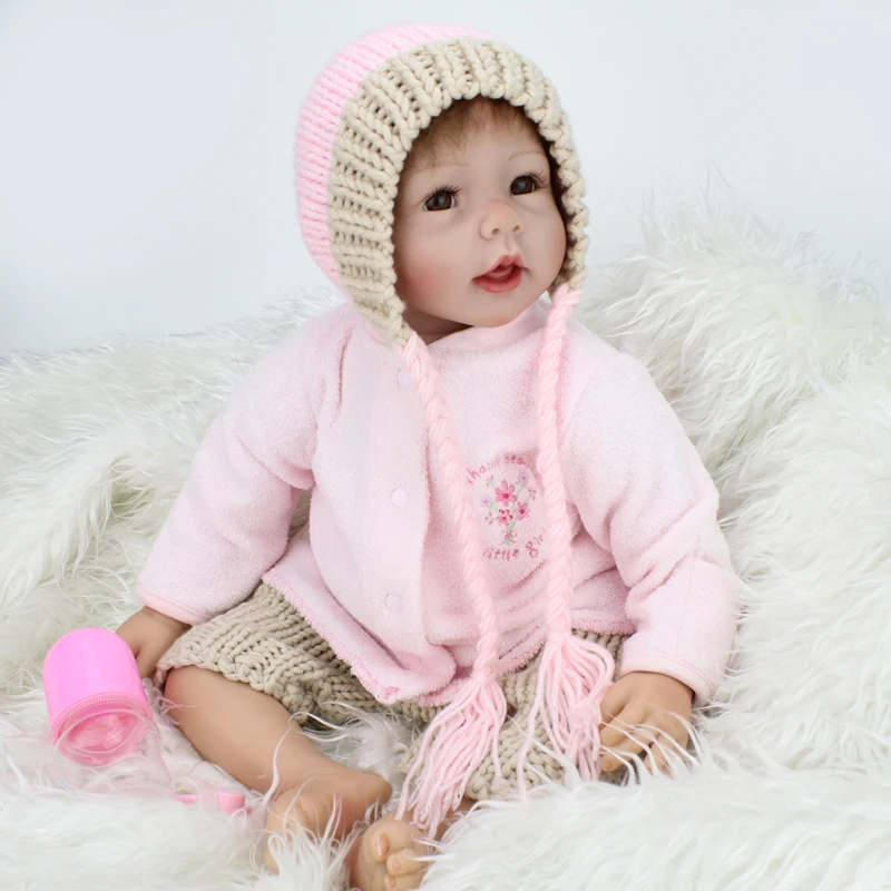 

22'' Lifelike Baby Realistic Reborn Baby Doll Girl Baby Alive Soft Vinyl Silicone New Birthday Gift for Girls Bee Reborn