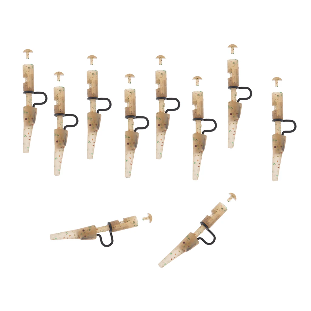 10pcs Carp Fishing Heavy Duty Lead Clips & Tail Rubber Fishing Accessories Rubber Connector For Carp Fishing Rigs