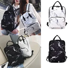 MoneRffi Women Shoulder Bag Fashion Campus Student Large Capacity School Bag Marble Pattern Backpacks Travel Rucksacks Girls New