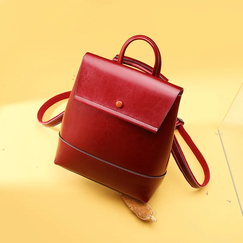Grande brown E172 coffee Véritable À Doyutig Luxe Décontracté Femmes Réel Nouvelles Cuir 2019 En Marque Red Capacité Fille De Sac Dos black 4Tw1xS7