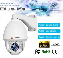 Blue Iris CCTV Camera 20X Auto Motion Rastreamento Cor Dia/Noite Câmera PTZ câmera de cctv full HD 1080 P pode enviar a partir de UE