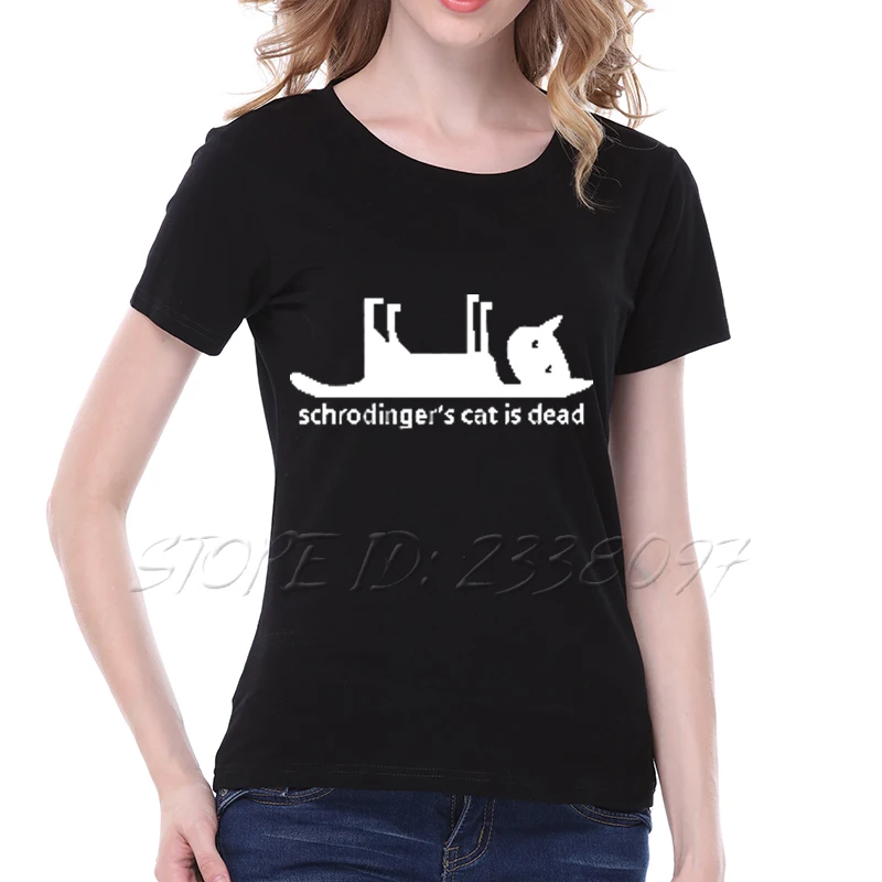 

Funny CAT IS DEAD print women tshirt 2016 summer short sleeve large size camiseta mujer black white cotton top women S-2XL