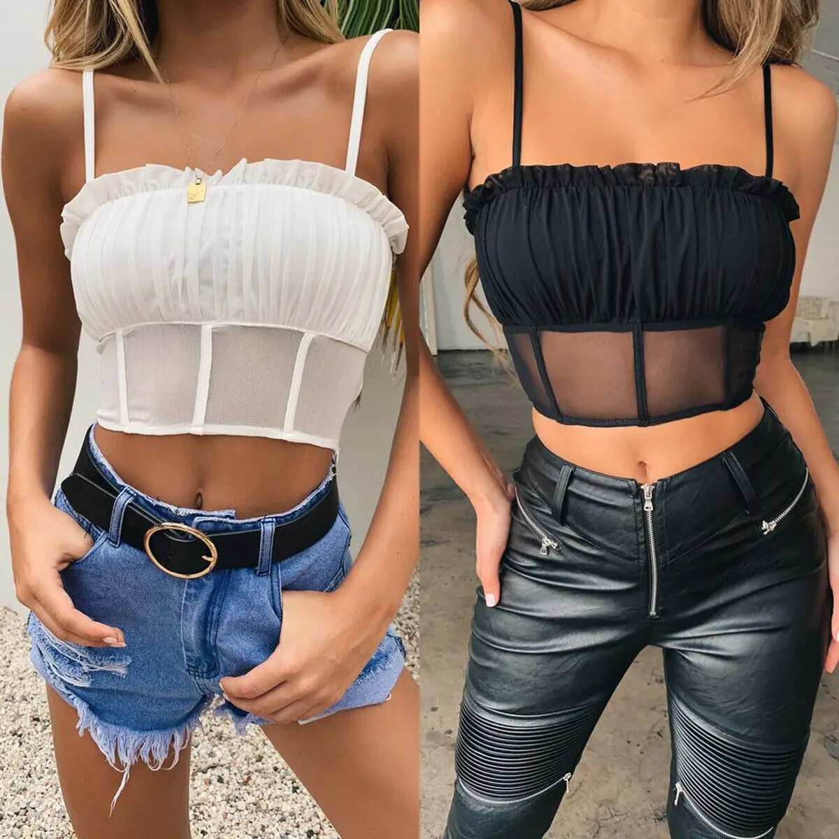 

Women Camis Solid Color Hollow out Short Top Sexy Ladies Bustier Bra Vest Femme Evening Party Clubwear Clothes