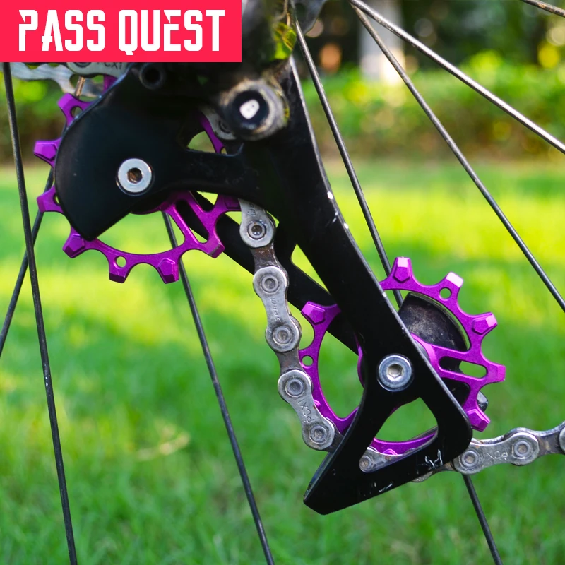 Pass Quest велосипед задний переключатель шкив опорное колесо для детей возрастом 12 лет Алюминий герметичный подшипник опорное колесо для детей в возрасте от 9 до 12 лет скорости