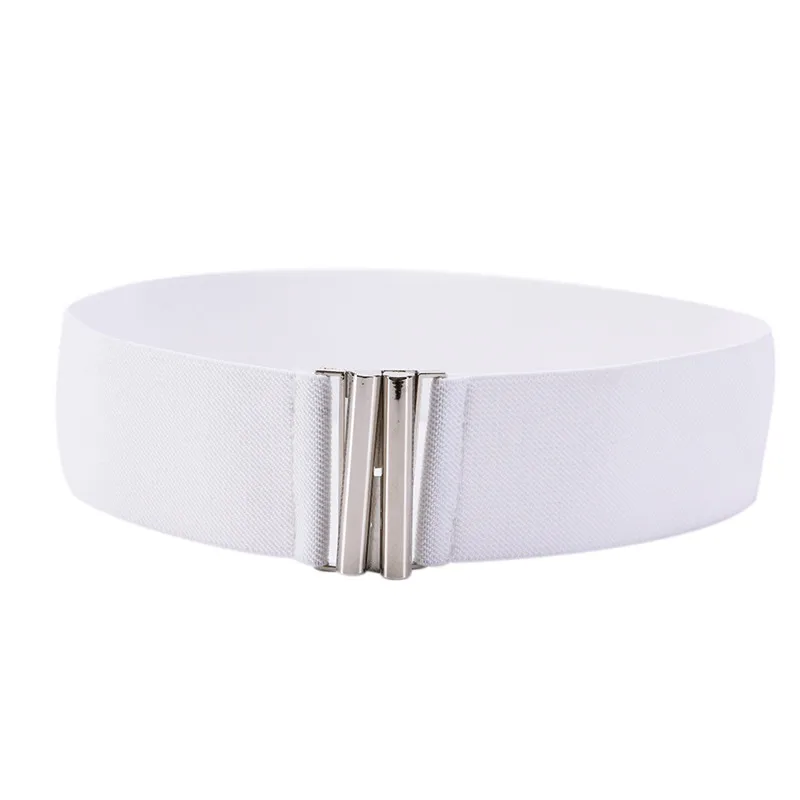 Elastic Wide Metal Hook Stretchy Waist Belt Waistband Stretchy Elastic Waist Belt Waistband Belts Silver Hook Buckle