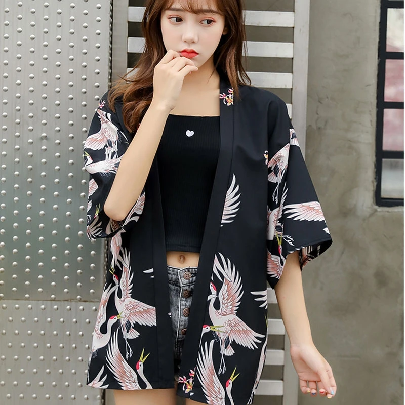 Japanese Kimono Women Yukata Female Summer Beach Kimono Cardigan Haori Obi Japanese Traditional Streetwear Shirt Cover Up japanese kimono japanese kimono cardigan japanese kimono shirt