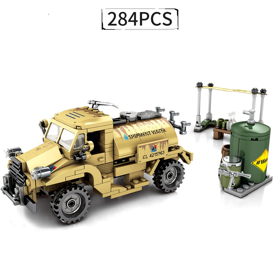 

Military US Army Armored Trucks Building Blocks WW2 Vehicle Soldiers Figures Blocks Bricks Educational Toys For Children Boys