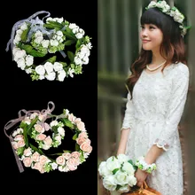 NEW Free shipping KLJH30691 40pcs /lot 2 colors 15.5CM Silk Silk flower headband&bracelet Hawaii Dancer Summer Beach Party