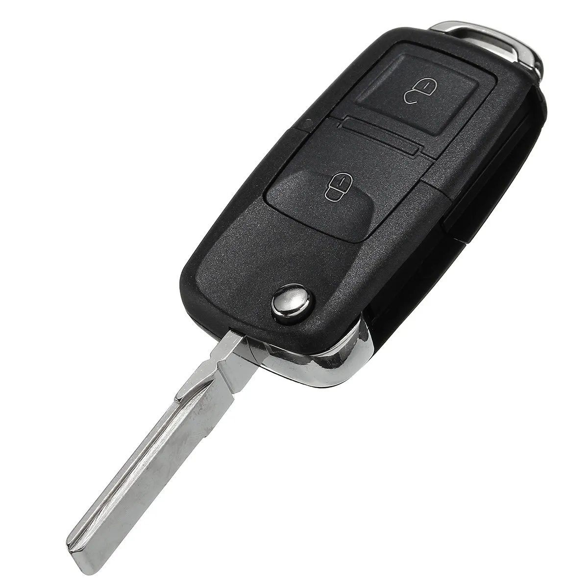 

2 Buttons Remote Key Case Shell With Keychain Keyring Uncut For VW/GOLF/MK4/BORA Black Plastic