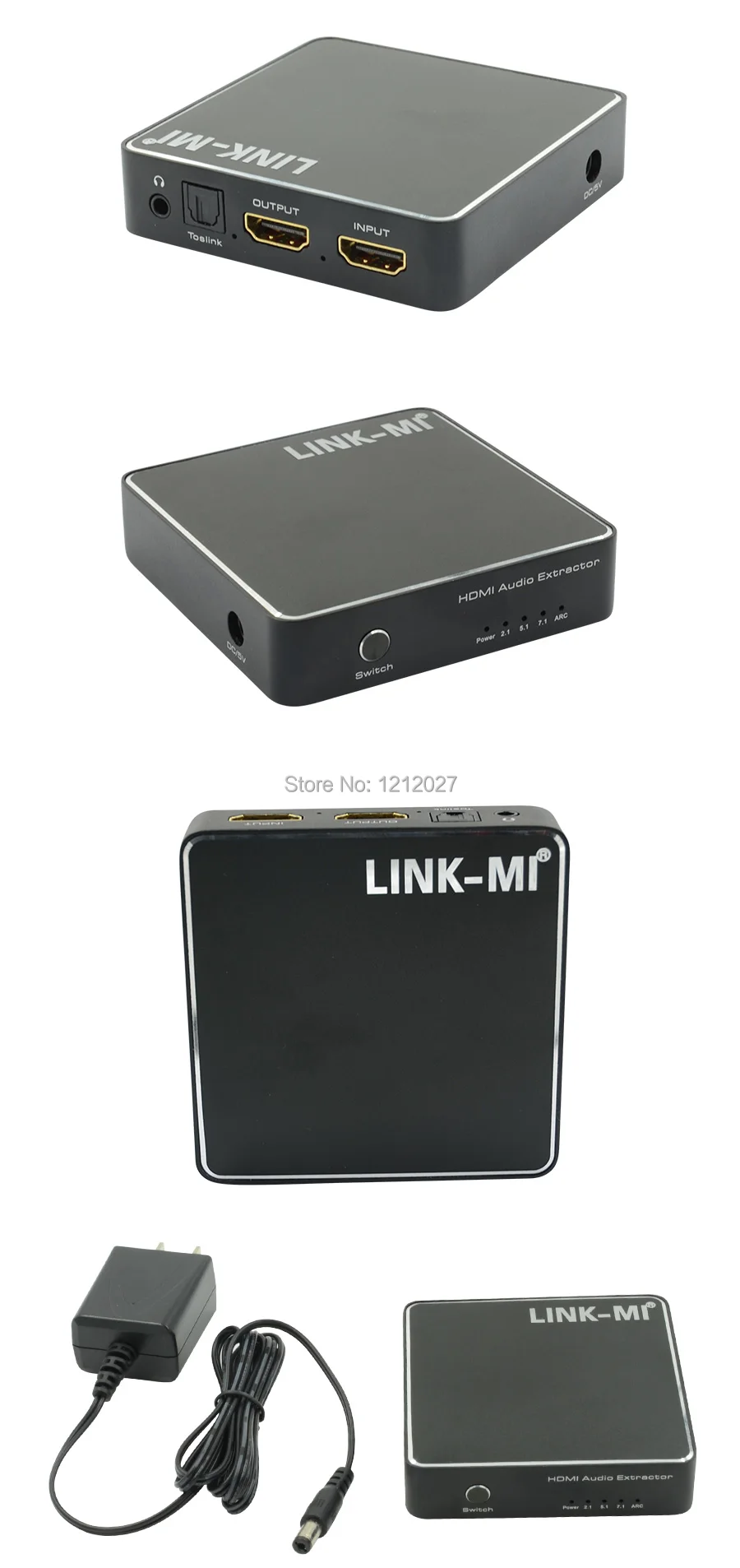 HH02-Audio hdmi to hdmi decoder with SPDIF 3.5MM Audio ARC (1)