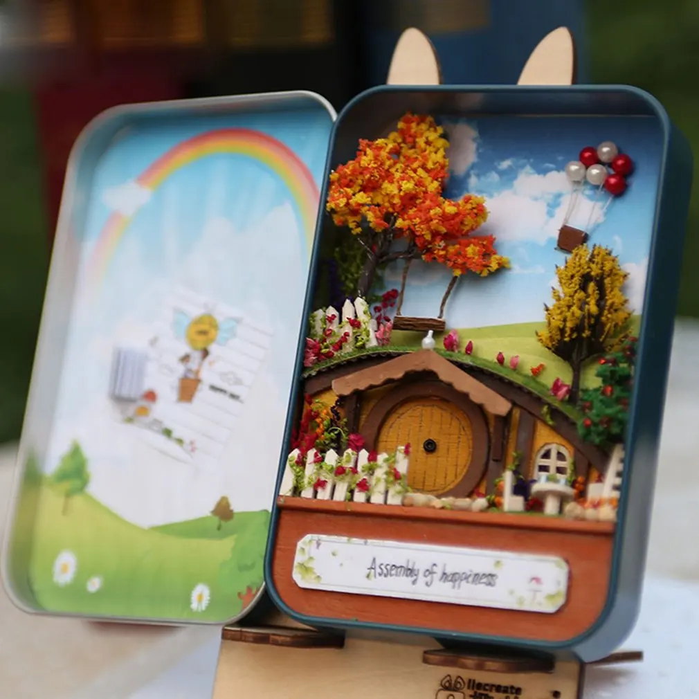 

Dream Begin 3D Wooden DIY Handmade secret Box Theatre Dollhouse Miniature Room Box Cute Mini Doll House Assemble Kits Gift Toys