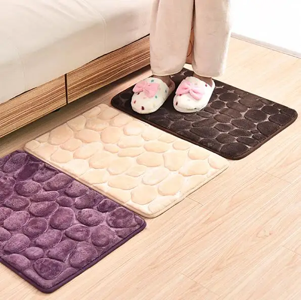 Best New Coral Fleece Bathroom Memory Foam Rug Kit Toilet Pattern Bath Non slip Mats Floor Carpet Set Mattress for Bathroom Decor