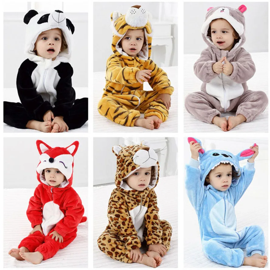 

Baby Boys Girls Cartoon Rompers Cat Rabbit Panda Romper Winter Hooded New Born Baby Clothes Infant Jumpsuits for 0 1 2 Years