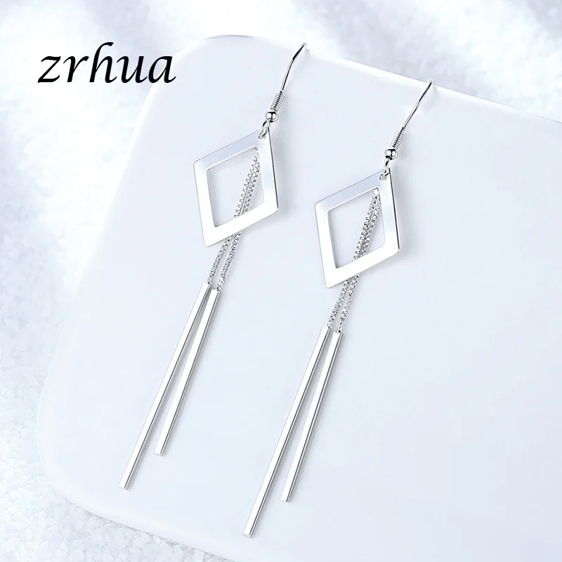 

ZRHUA Fashion 925 Sterling Silver Earrings Tassel Drop Earrings Mujer Pendientes Brincos for Women Ladies Christmas Gifts