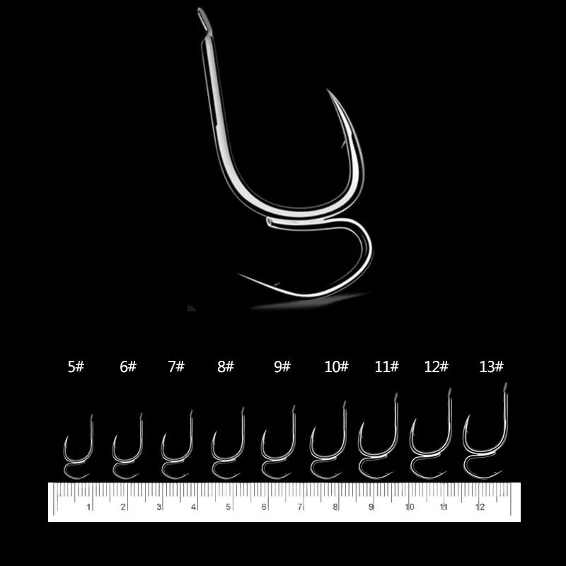 10 шт./лот, двойные рыболовные крючки из высокоуглеродистой стали, двойной стиль, рыболовные крючки для соленой воды, пресноводные рыболовные снасти, Размер 12#-5