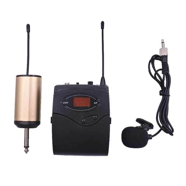 Portable karaoke lavalier collar microphone wireless system UHF