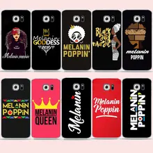 

Melanin Poppin Queen phone Case For Samsung S7 edge/s6/S9/s8/s8 Plus A6 A7 Cover for Galaxy Note8 Black Girl Magic Soft TPU Case