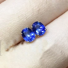Большие серьги с натуральным сапфиром Для Женщин, вечерние Обручальные кольца/подарок, синее кольцо, хорошее ювелирное изделие, подарок на День святого Валентина для девушек