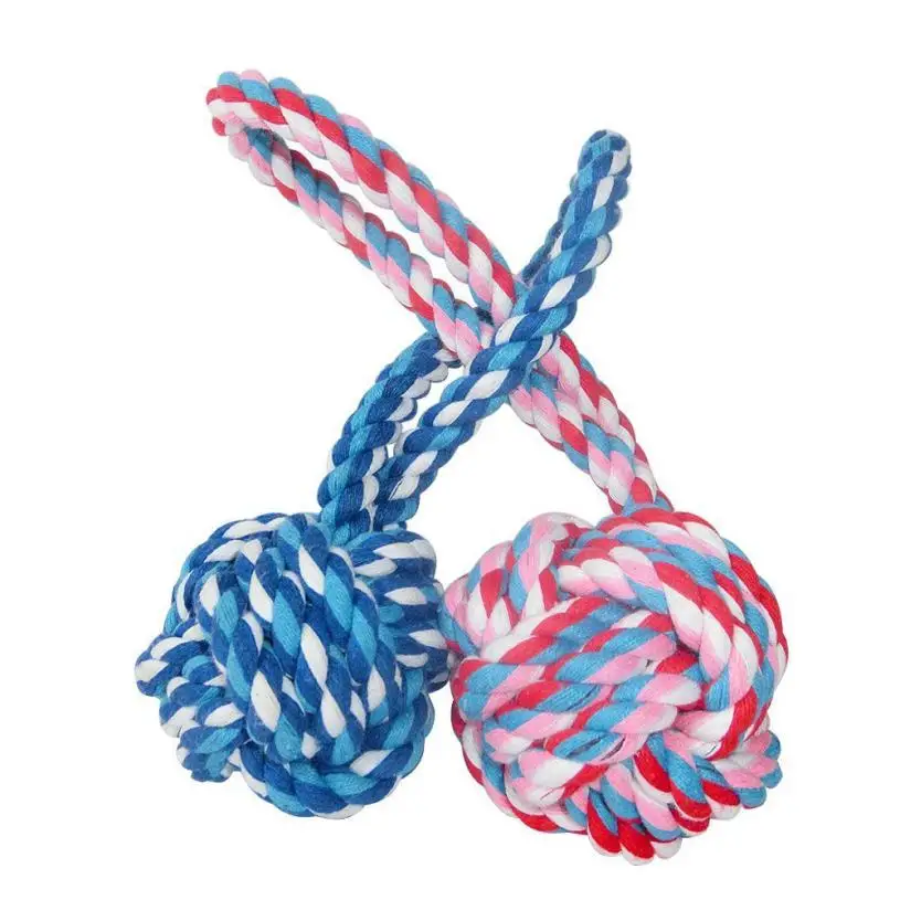 Puppy Dog Cat Pet Toy Cotton Braided Knot Rope Chew Knot Chewing Toy AR Toy Drop shipping Y728