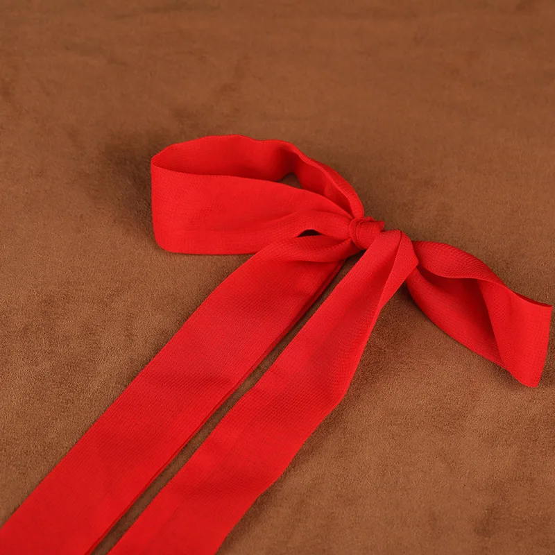 Positive red Древний ветер лента для волос Hanfu головной убор пояс с кистями старая сборка повязка для головы веревка для девочки Повседневный шифон веревка ремень - Цвет: Positive red