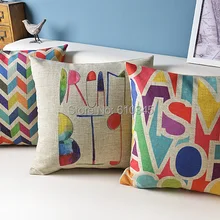 Ручной напечатанный зигзаг пончо домашний декор подушка из льняного полотна Подушка диванные подушки декоративная подушка