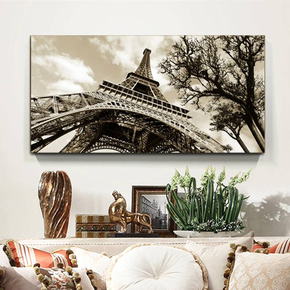 Paris Menara Eiffel Kanvas Seni Lukisan Di Dinding Seni Kanvas
