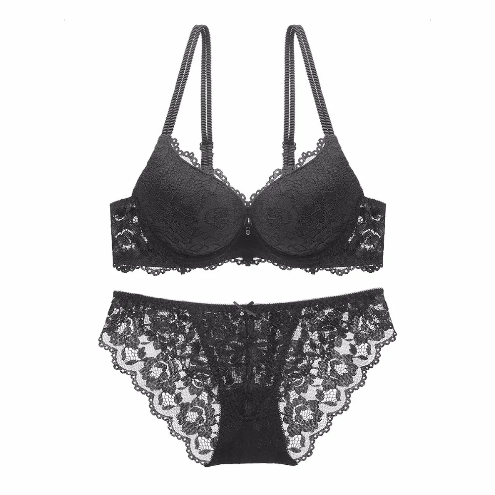 2018 Fashion Lady Bra Brief Sets Lace Push Up Bra Set Women Underwear Girl Sexy lingerie (3/4 Cup) Sexy New Plus Size 70-85AB 2018 Fashion Lady Bra Brief Sets Lace Push Up Bra Set Women Underwear Girl Sexy lingerie (3/4 Cup) Sexy New Plus Size 70-85AB