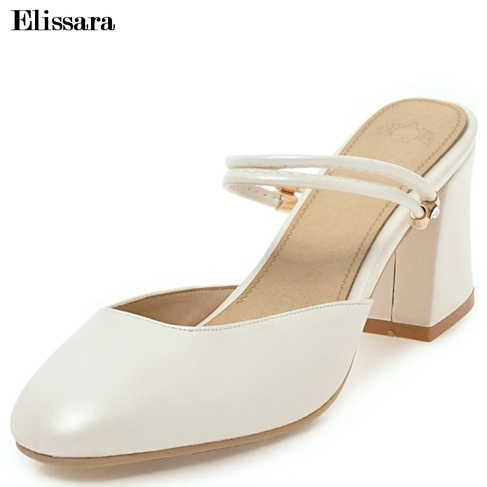 

Spring 2018 Fashion Woman High Heels Pumps Shoes Women Sexy Round Toe White Heels Shoes Plus Size 33-43 Elissara