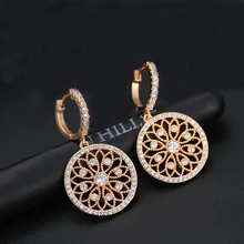 Элегантность традиции AAA кубический циркон золото Цвет оригинальность серьги для Для женщин украшения на день рождения, свадьбу подарок