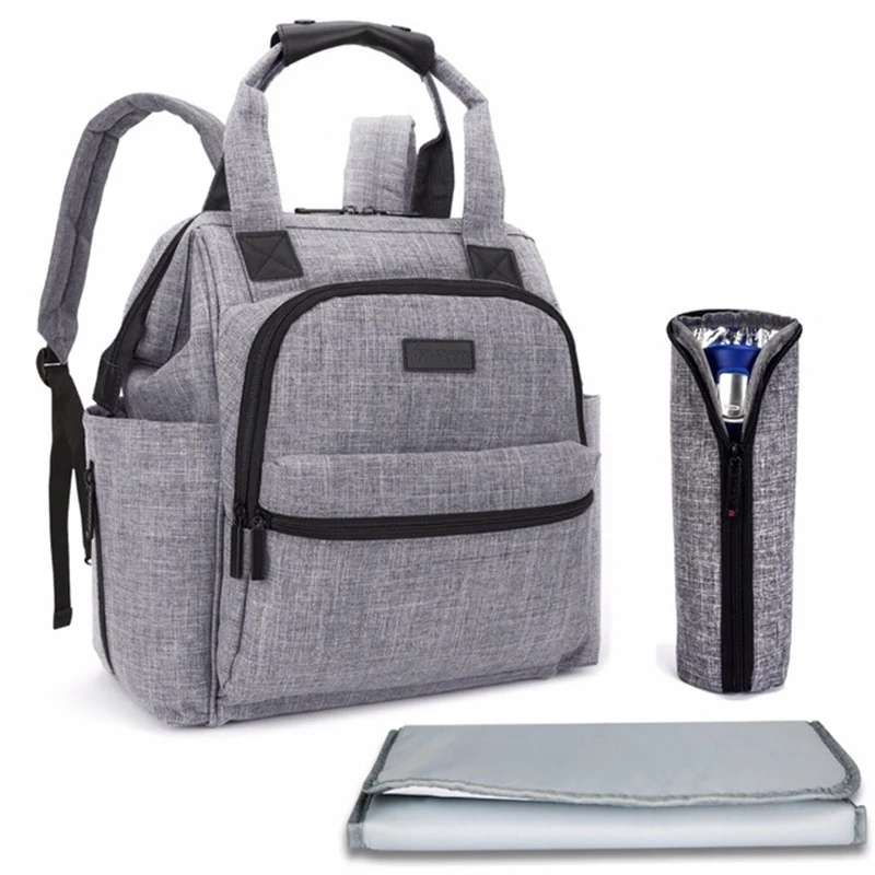 Уход за ребенком полосатая сумка для подгузников, мам подгузник рюкзак Оксфорд большой емкости влагостойкие, уличные, для путешествия материнства Коляски Сумки