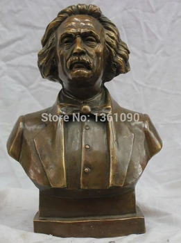 

xd 00252 11'' Pure Bronze Albert Einstein Bust Head Statue