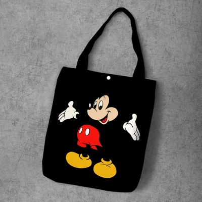 Сумка для подгузников disney, вместительная, с рисунком Микки Мауса, холщовая сумка-шоппер, сумка для покупок, сумка на плечо - Цвет: 8