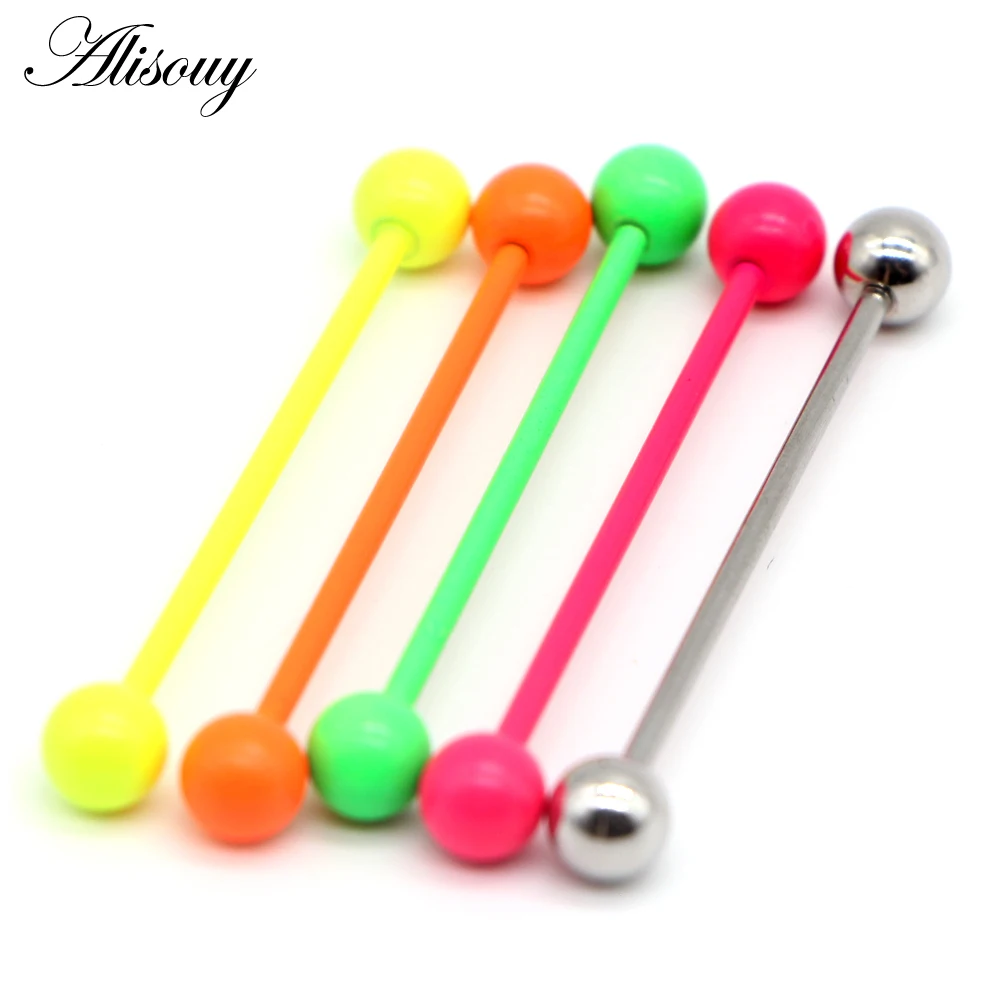 1 pz 1.6*38mm lungo acciaio inossidabile industriale Piercing orecchio cartilagine spina Tunnel gioielli orecchino dritto bilanciere gioielli