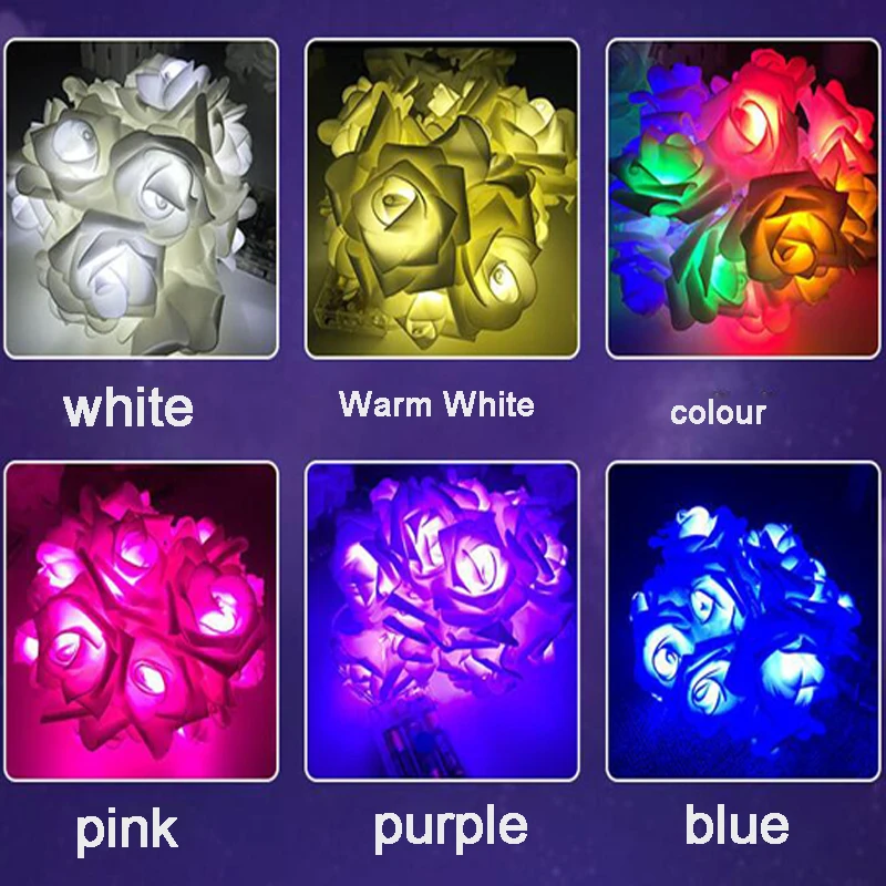 Holiday Decorations LED Christmas Tree Light Led rose String weddingGarlandNew YearChristmas Decorations For HomeBedroom (6)