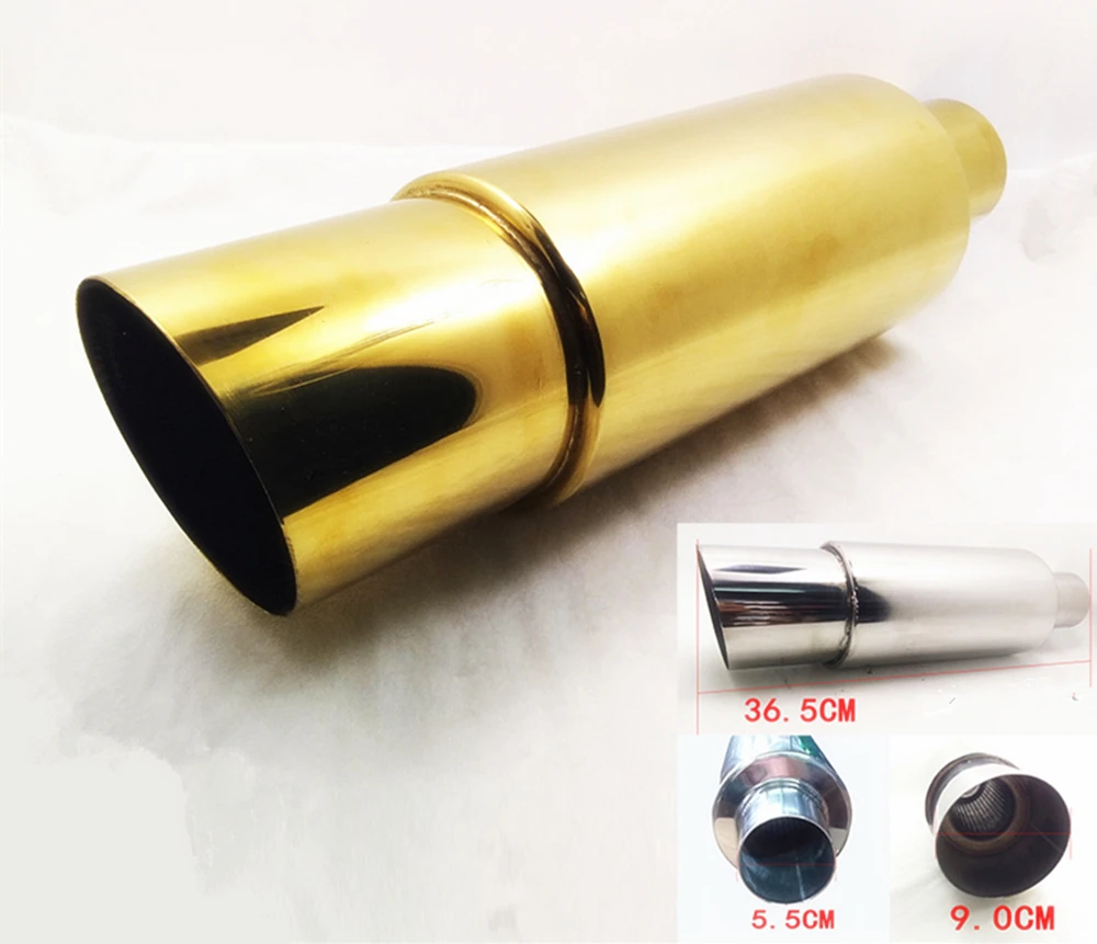 Car Auto Universal 55mm Gold Exhaust 