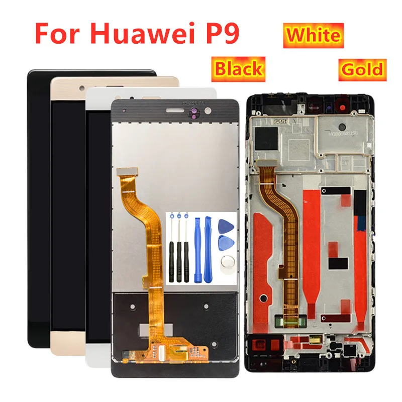 100% протестированный 5 2 &quotЖК дисплей для HUAWEI P9 сенсорный экран дигитайзер ЖК EVA L09