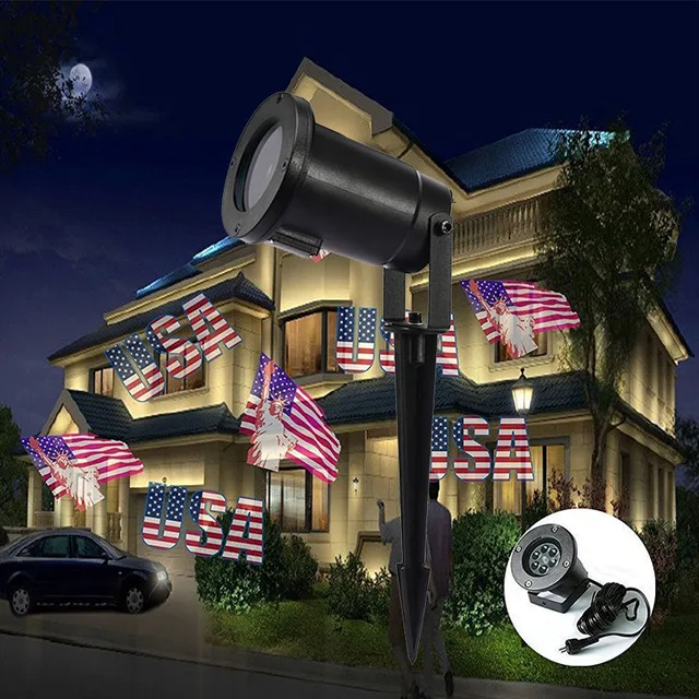 New Led American Flag Effect Projector Christmas Lights Outdoor New Led American Flag Effect Projector Christmas Lights Outdoor Ip65 Xmas Tree House Party Decorate Show Lighting