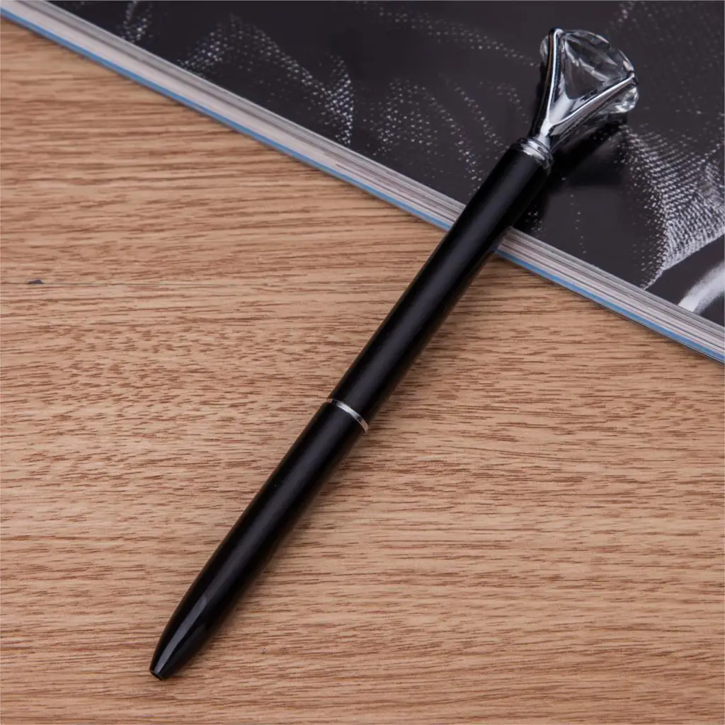 Kawaii Kugelschreiber Kugelschreiber mit grossen Diamant schwarz Nachfuellsti i3