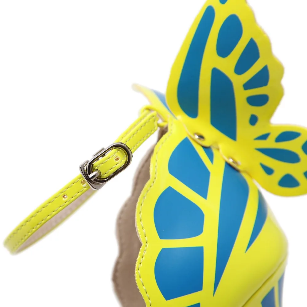 Mariage Sexy Mode Femmes Nouveau Bout deep De Discothèque Talons Jaune Pointu Partie Boucle Papillon Hauts Chaussures Sandales Purple Pompes Femme Rêve qx0xAv