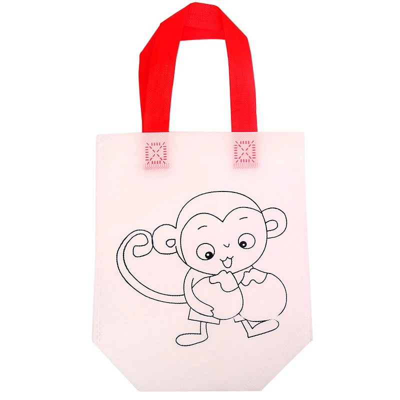Детская сумка для мальчиков и девочек с рисунком «сделай сам», ручная Нетканая ткань, экологичные Симпатичные сумки для покупок - Цвет: 9
