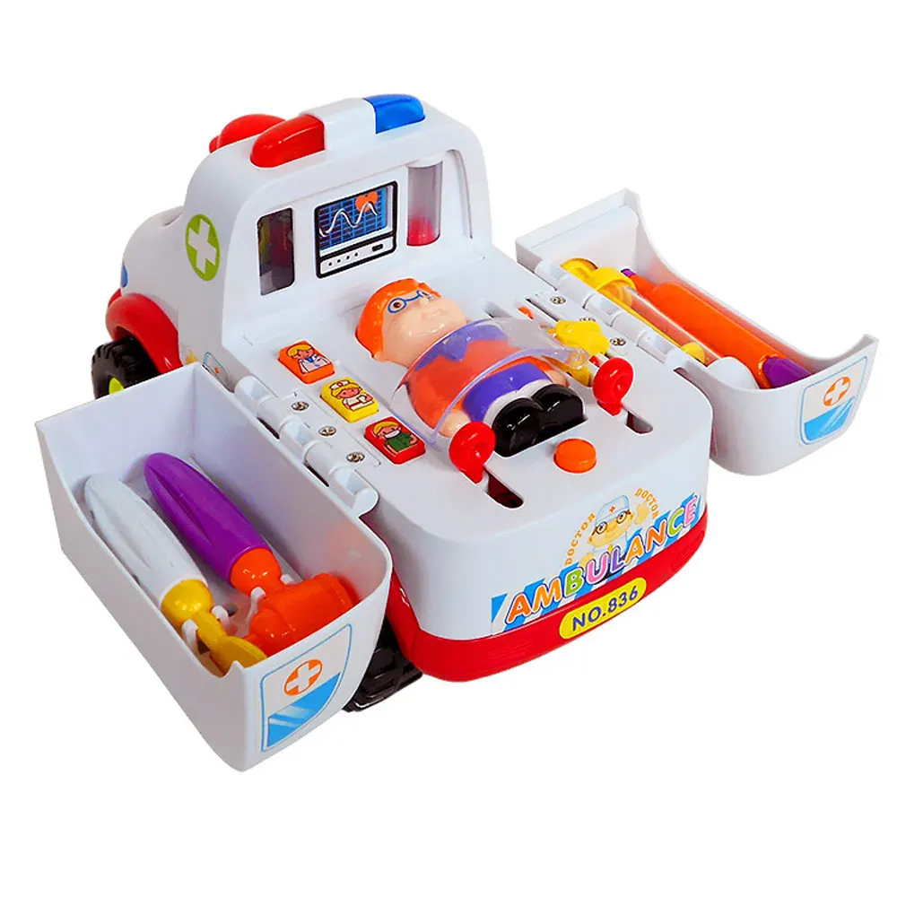 

BOHS Toy Ambulance Doctor Vehicle Set with Lights and Music Toys Ambulance Car Electric Pretend Doctor Set (No retail box)