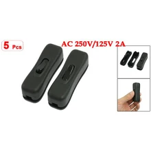 Promotion!Amico 5 Pcs AC 250V/125V 2A Black Plastic ON/OFF Button In Line Cord Switches