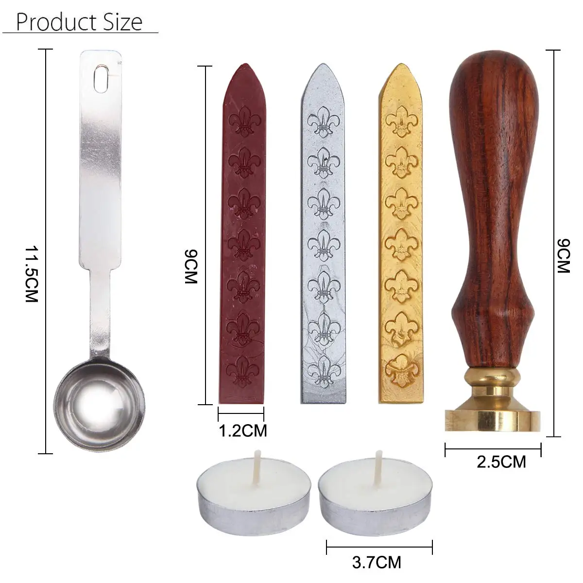  26 Letter Pattern Retro Sealing Wax Set DIY Paper Envelope Decoration Delicate Cuprum Stamps Wood H - 32972007463