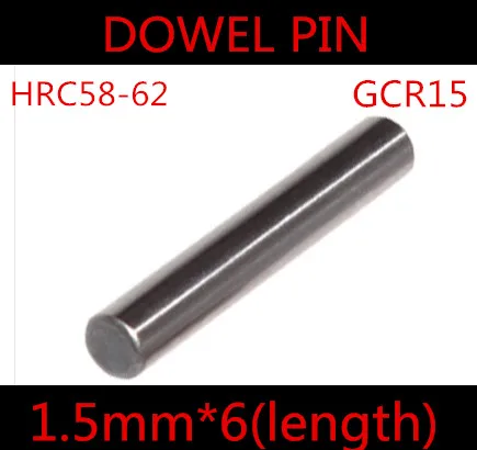 

200pcs/lot High Quality 1.5*6mm 1.5mm GGr15 Bearing Steel Dowel Pin Length 6mm