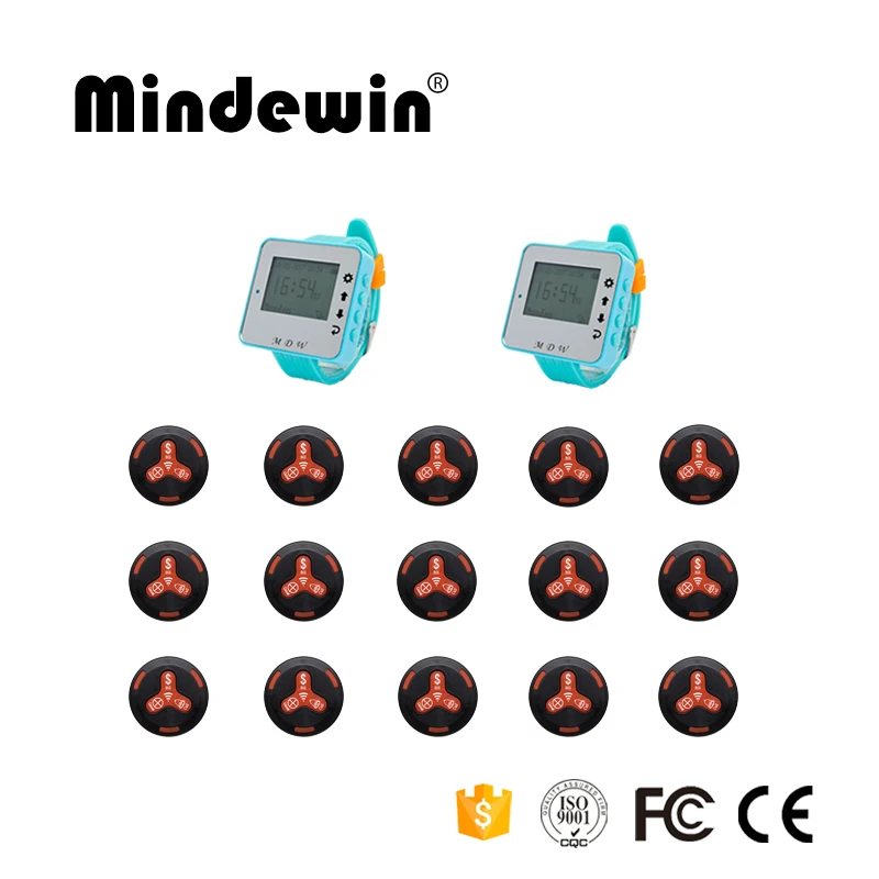 Mindewin New Beeper Call Service 15pcs Call Button + 2pcs