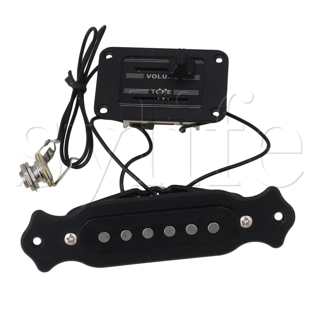 Adjustable Single Coil Acoustic Guitar Pickup Black w/ Push